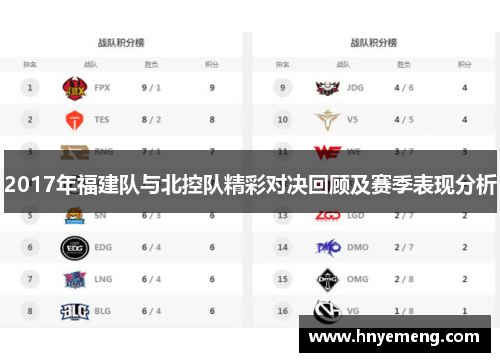 2017年福建队与北控队精彩对决回顾及赛季表现分析